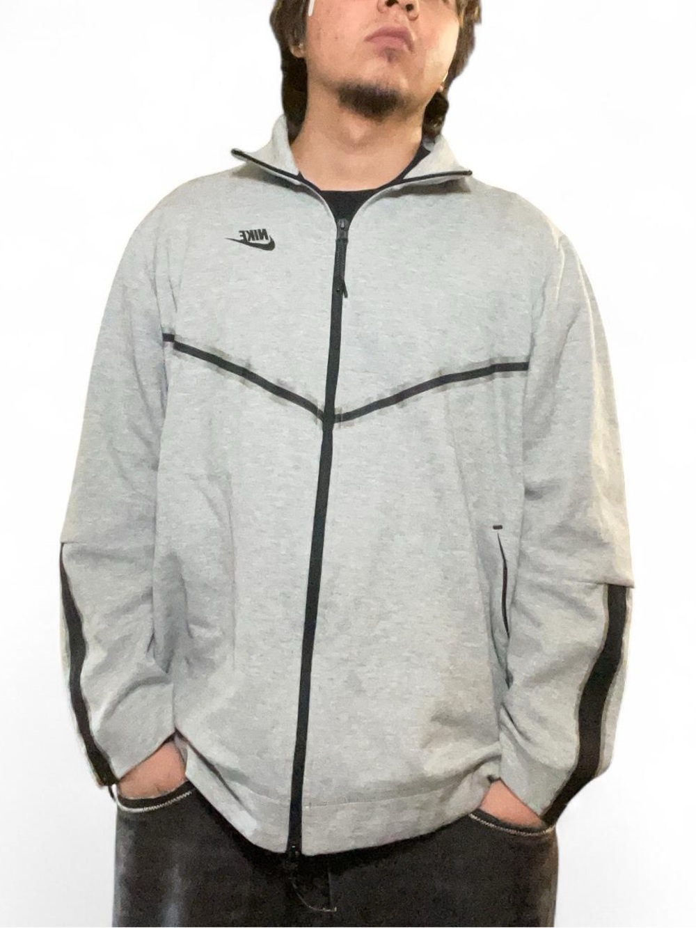 Nike Sportswear Tech Fleece Full-Zip Oversized Women's Jacket CW4296-063 Grey Si